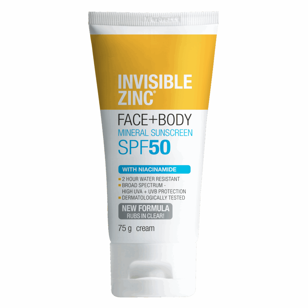INVISIBLE ZINC FACE + BODY Mineral Sunscreen SPF 50 75g