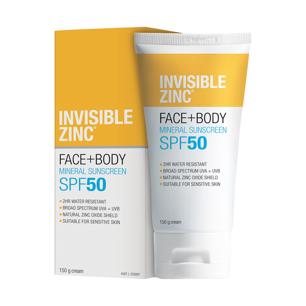 INVISIBLE ZINC FACE + BODY Mineral Sunscreen SPF 50 150g