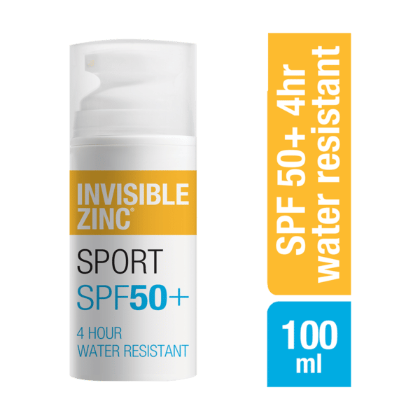 INVISIBLE ZINC SPORT Mineral Sunscreen SPF 50+ Cream 100mL - Invisible ...