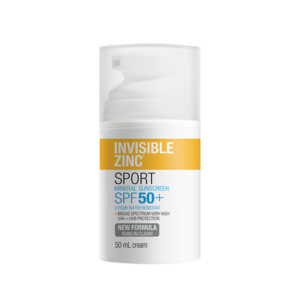 INVISIBLE ZINC SPORT Mineral Sunscreen SPF 50+ 50mL front package view