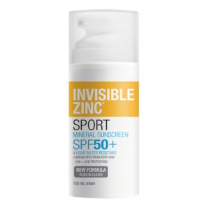 INVISIBLE ZINC SPORT Mineral Sunscreen SPF 50+ Cream 100mL product image